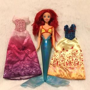 1997 Ariel Disney Doll + Two Princess Dress set